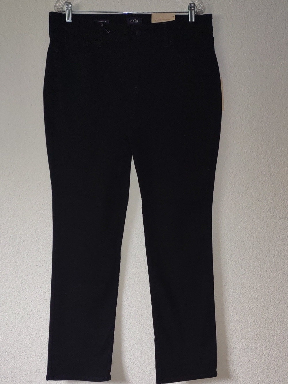 NYDJ Size 16 Marilyn Straight Leg Black Jeans NWT